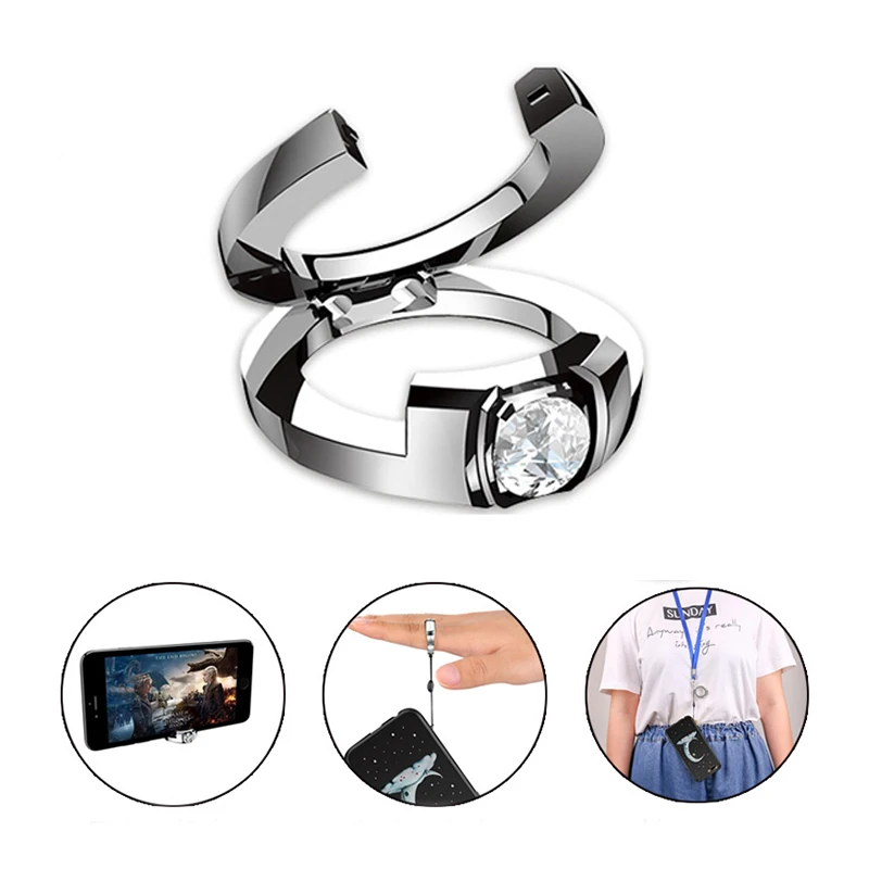 

2 in 1 Diamond Ring phone Holder Stand Holder Expanding Stand Hand Grip Mount for iPhone Samsung