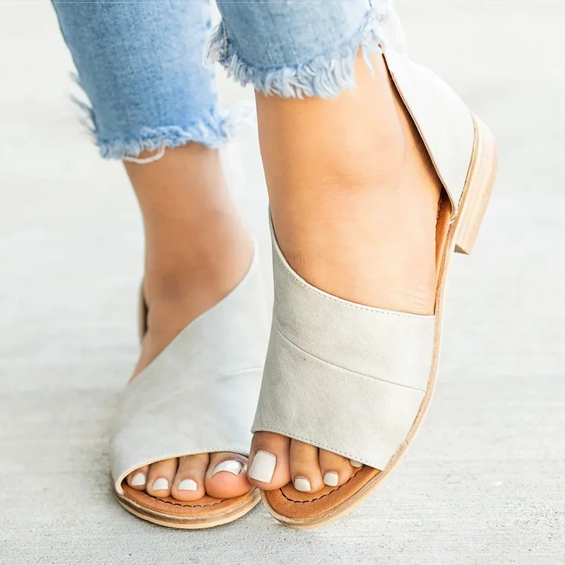 Women Sandals 2019 Fashion Summer Shoes For Women Low Heels Sandals Chaussures Femme Peep Toe Women Casual Shoes Woman Clog