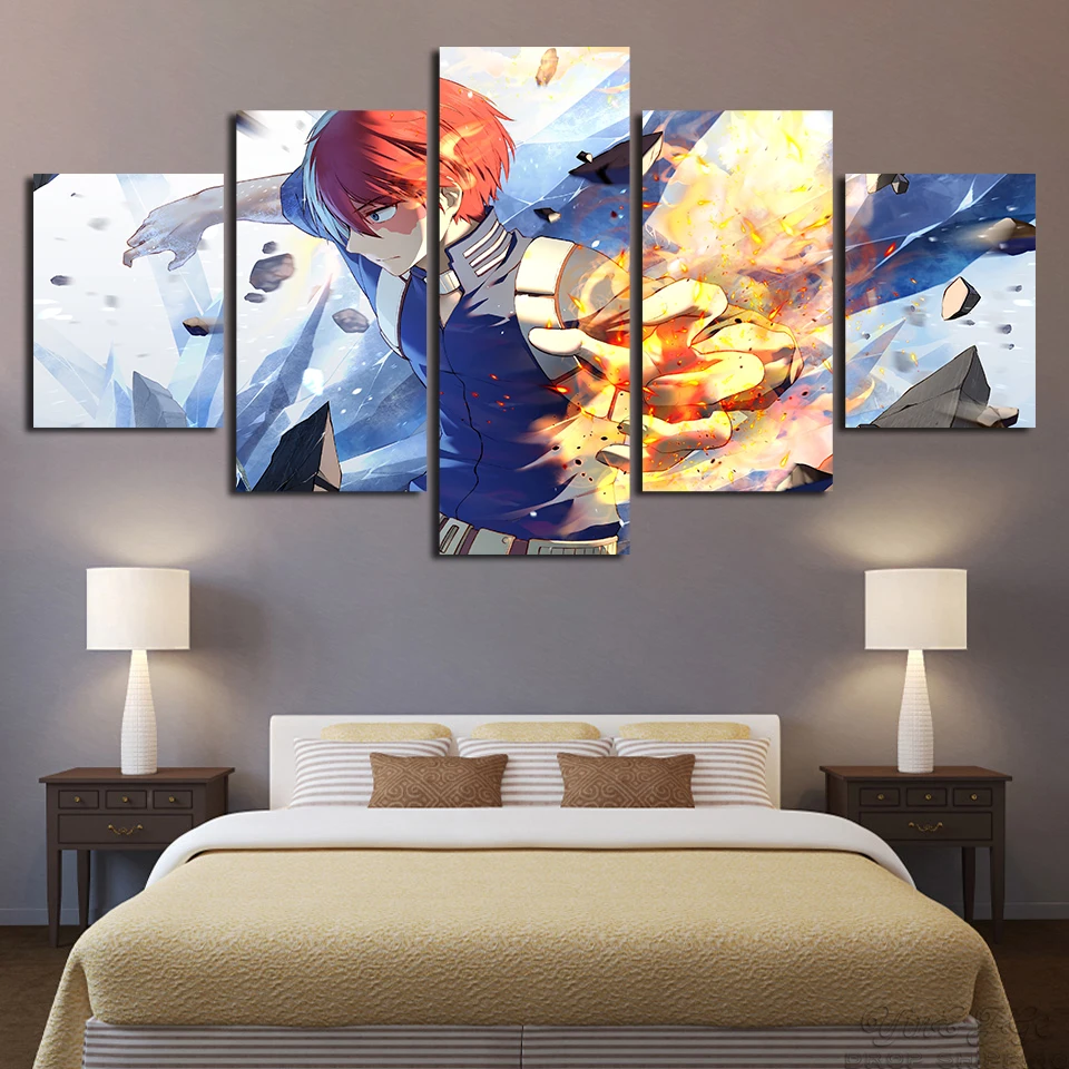 

Canvas HD Print Paintings 5 Pieces Animation My Hero Academia Poster Wall Art Modular Pictures Home Decorative Living Room Frame