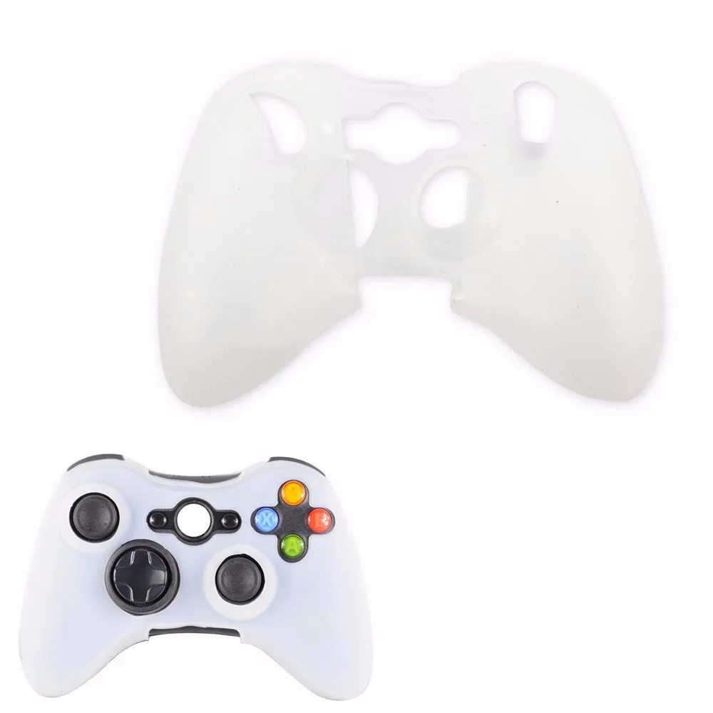 Высокое качество силиконовый резиновый защитный чехол для xbox 360 контроллер игры оптом - Цвет: Белый