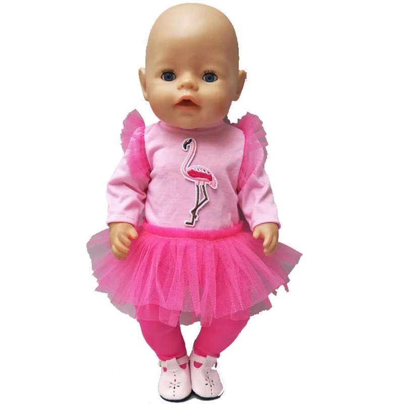 

For 43cm Baby Dolls clothes purple princess lace dress for 18 inch girls doll tulle tutu dress toys clothes babies doll dress