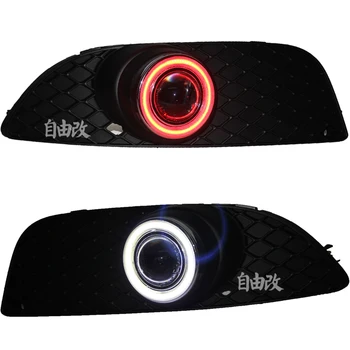 

New Innovative Angel Eye daytime running light + halogen Fog Light Projector Lens and fog lamp case for Mitsubishi Lancer EX