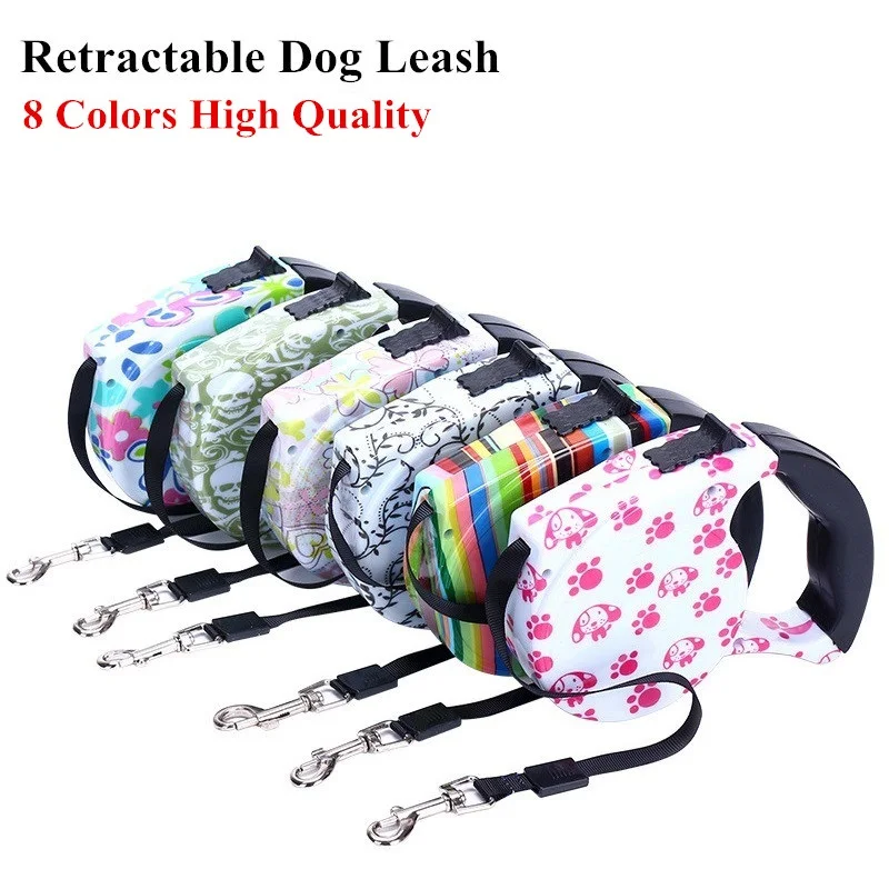 

Pet Retractable Dog Leash Extending Puppy Walking Leads Colorful 5M Pet Dog Running Leashes Hands Freely Great For Walking Dog