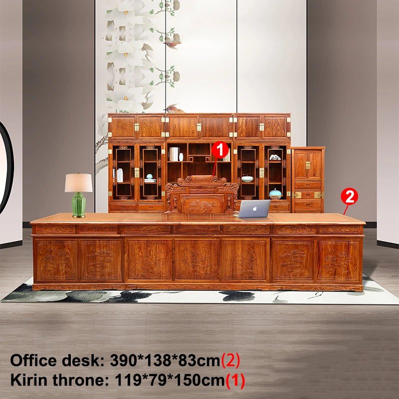 3.9m Chinese Antique Wooden Desk And Chair For Working Hedgehog Rosewood Furnishings Solid Wood Office Furniture 3.9m Chinese Antique Wooden Desk And Chair For Working Hedgehog Rosewood Furnishings Solid Wood Office Furniture