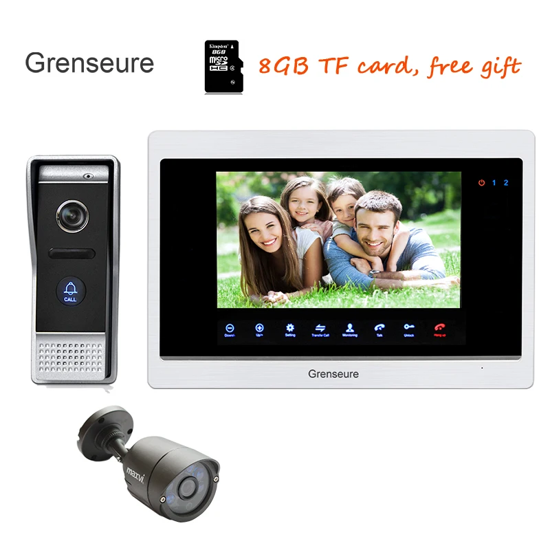 

Free Shipping 720P AHD 10" Screen Video Door Phone Intercom Unlock Record System Door Camera Motion Detection CCTV Surveillance