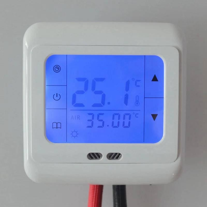 

Digital Floor Heating Temperature Controller Programmable with Auto Room Warm Thermostat Blue Backlight