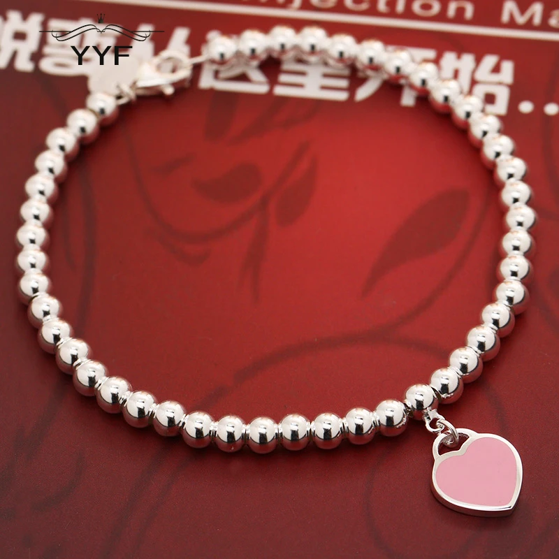 

PY original 100% 1:1S925 TIFF Pink Bracelet Mini blue charm jewelry fashion suitable for wedding accessories gifts