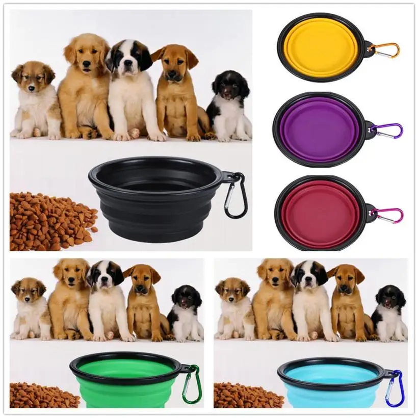 

Dog Bowl,Dog Cat Pet Travel Bowl Silicone Collapsible Feeding Water Dish Feeder portable water bowl for pet Dog silicone bowl