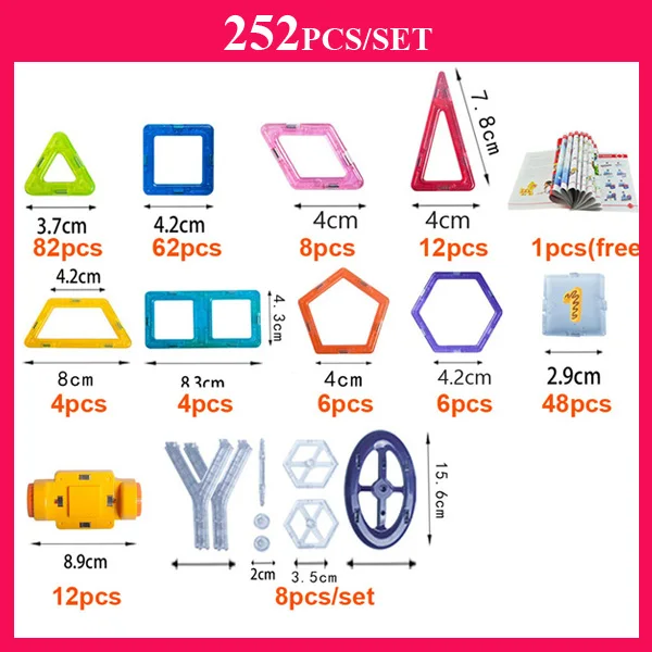 100-298 шт Мини Магнитный дизайнерский Строительный набор модель и строительные игрушки магнитные блоки игрушки для детей подарки на день рождения - Цвет: Светло-желтый