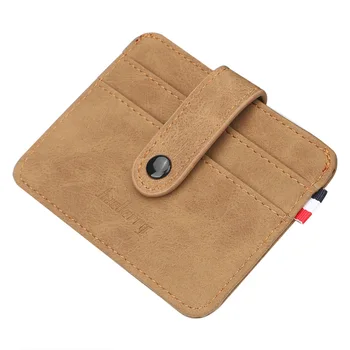 

DIKEDAKU Vintage Small Cards Hoder Men Pu Leather Hasp Solid Cover for Id Credit Cards Male Thin Cards Case Porte Carte Bancaire