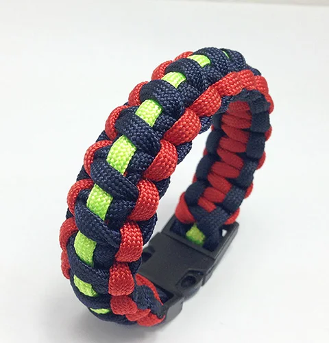 Outdoor Camping Braided Pulseras Rescue Paracord Bracelet Parachute Cord Men Bracelet Emergency Rope Survival Buckle 3Colors