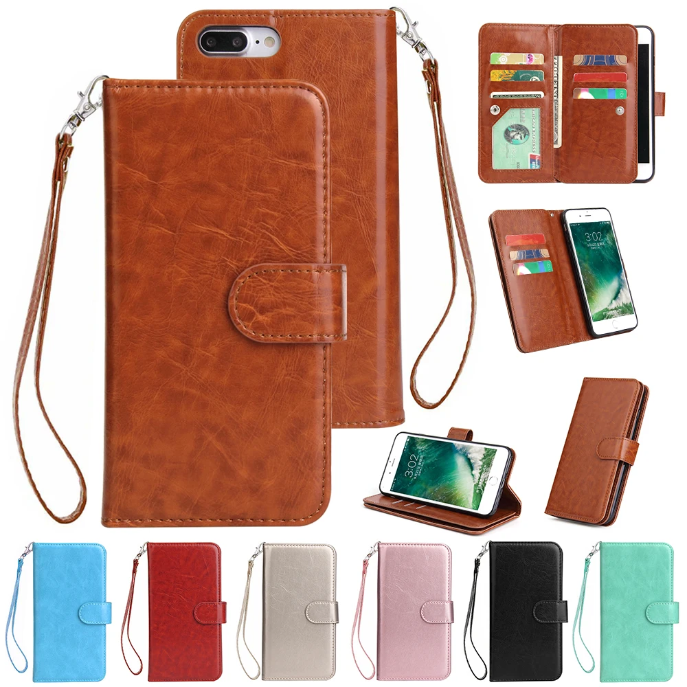 PU Leather Flip Case 9 Card slot For iPhone X XS Max XR Case Wallet