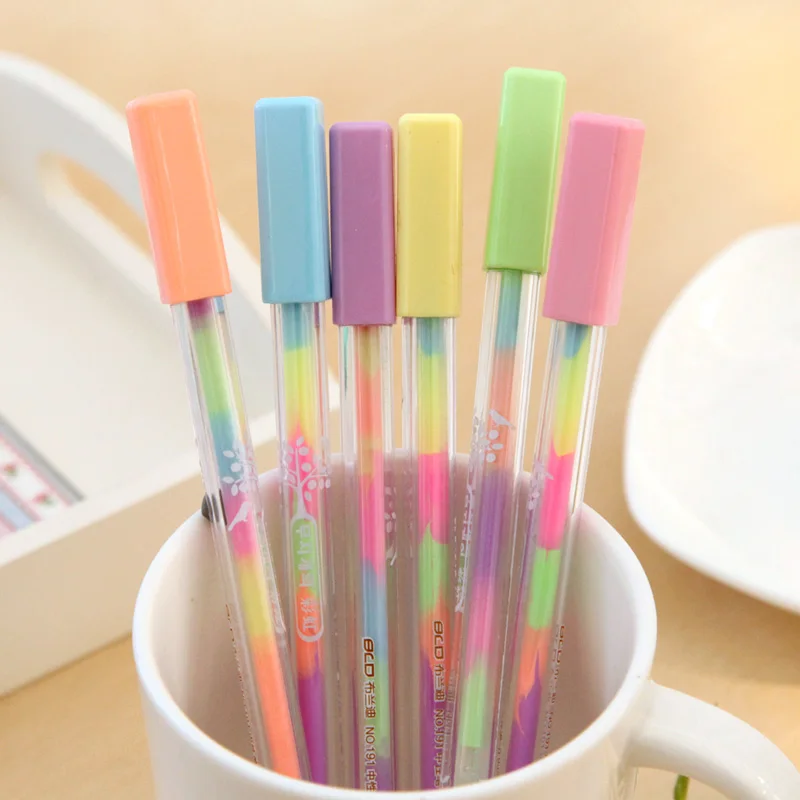 

72 Pcs/Lot Rainbow Color Marker Pen for Black Paper Card Album 0.8mm Ballpoint Pens Scrapbook Stationery School Supplies