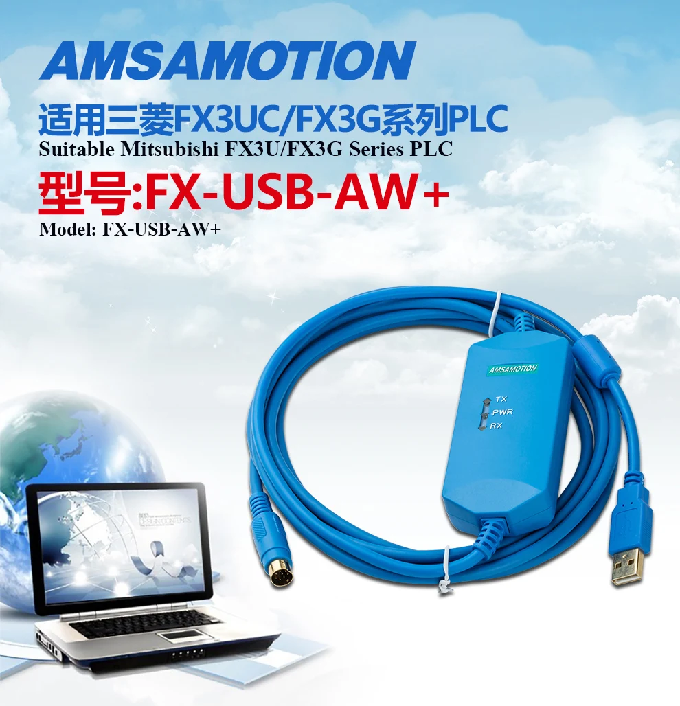 Cabo de Programação Fx-usb-aw Adequado Mitsubishi Comunicação Download Cabo Fx3u Fx3g Plc 2 High Quality Renovação da Casa