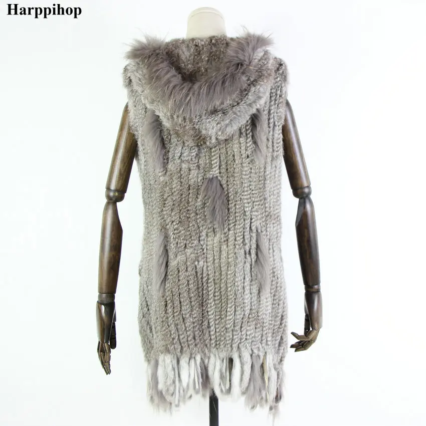 Женский жилет из натурального кроличьего меха с капюшоном|vest buckle|coat hoodiecoat stand |