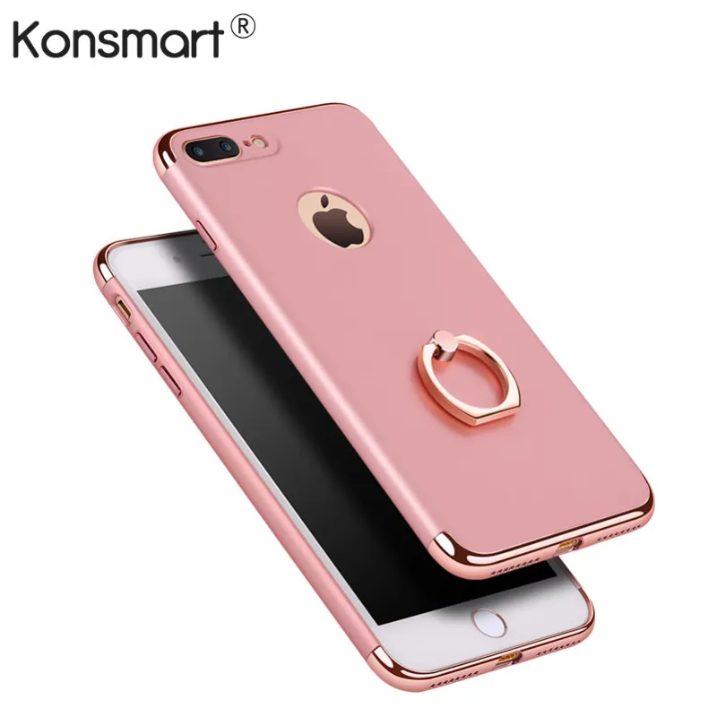 KONSMART палец с кольцом Стенд чехол для iPhone 7 Жесткий Роскошный телефон кольцо Hoder Plus