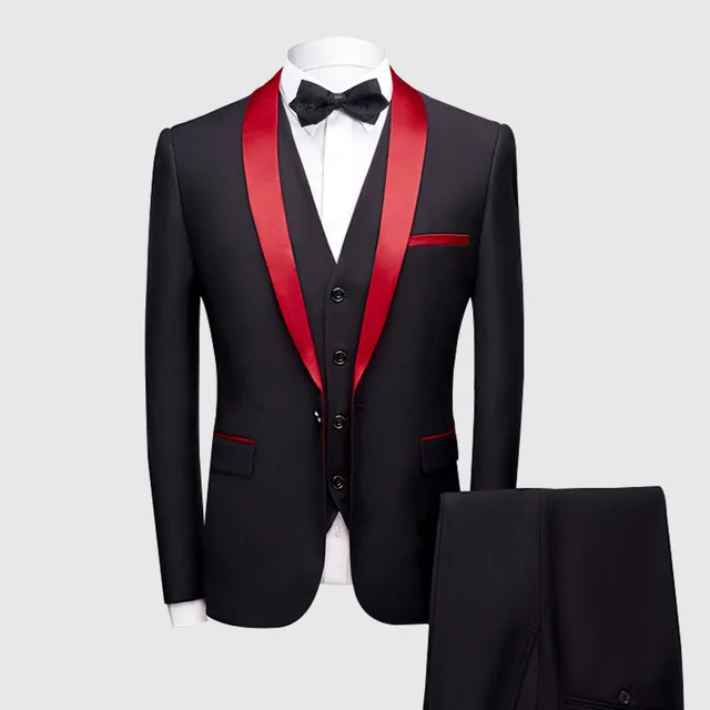 red tux with black pants