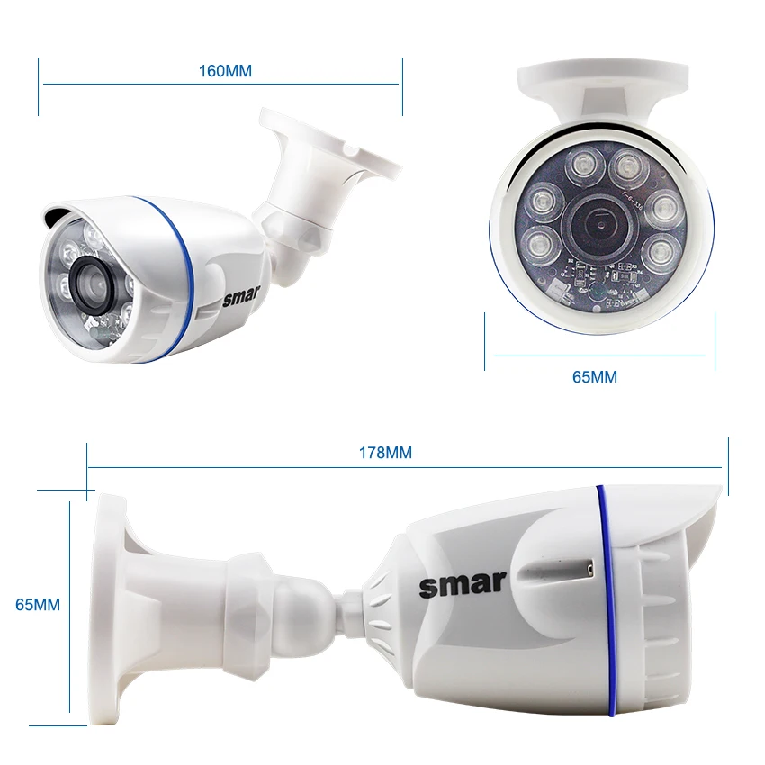  Smar 4CH 1080N 5 in 1 AHD DVR Kit CCTV System 2PCS 720P/1080P AHD Camera Indoor Outdoor Day & Night - 32913404939