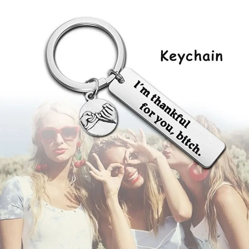 

Keyring Key Ring Funny Fashion Keychain Friend Accessories FriendShip Stainless Steel Forever DIY