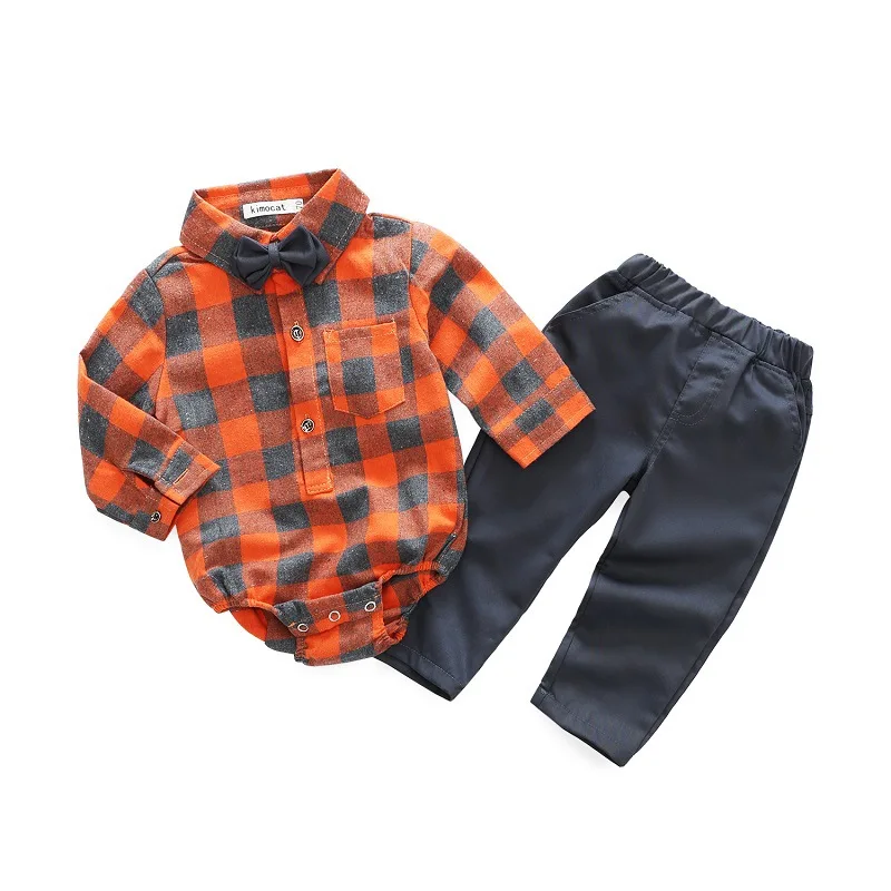 Buy 2018 Autumn baby boys orange cotton bodysuit pant
