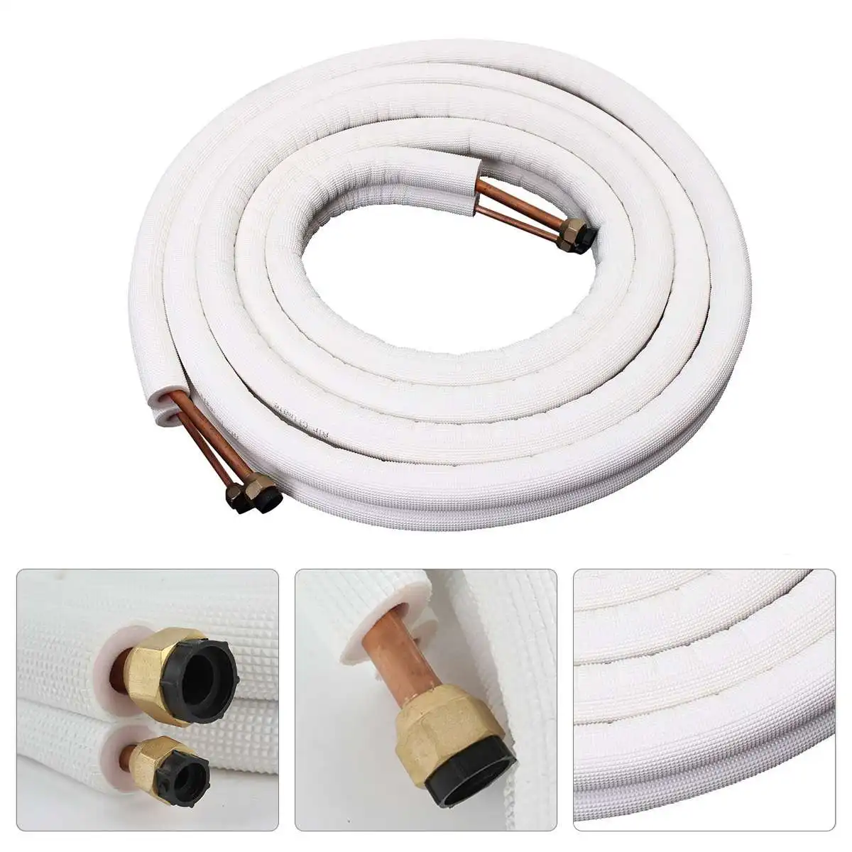 

Air Conditioner Tube 1/4 3/8 Insulated Coil Copper Pipe 5m Air Conditioning Pipe Twin Line Set Aluminum Pipe Split Line Wire