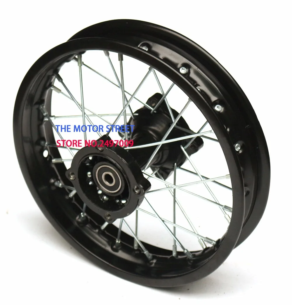 

black 1.85-12 inch Hoops Steel Wheel Rims Fitting for 80/100-12 wheels tyres Use For KLX CRF Apollo Motocross Accessories