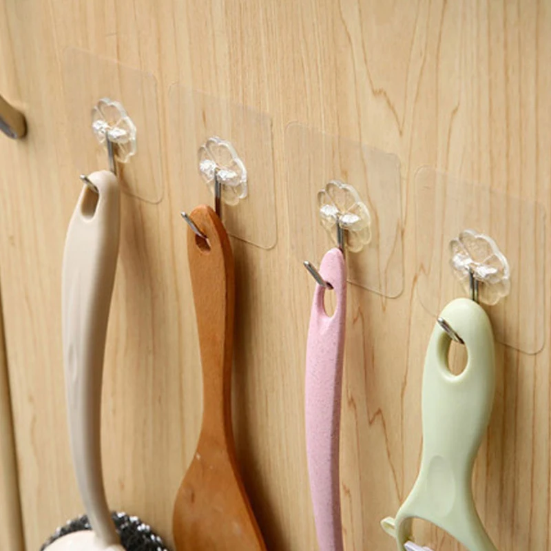 6 шт. крепкие прозрачные присоски на присоске, настенные крючки на дверь для подвешивания, аксессуары для кухни, ванной комнаты, кухонные крючки