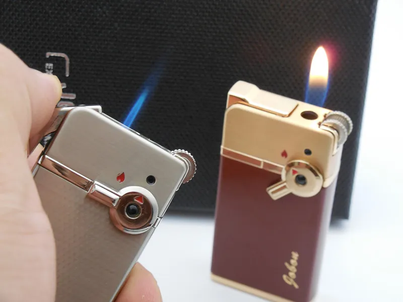 

Jobon original package double fire lighter ( grinding wheel flame fire + windproof direct jet flame lighter) )