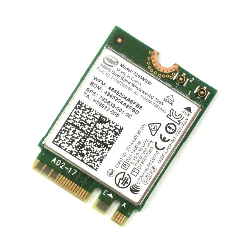 7265NGW Intel двухдиапазонный беспроводной-AC 7265 802.11ac, двухдиапазонный, 2x2 Wi-Fi+ Bluetooth 4,0 NGFF M.2 WLAN wifi карта intel 7260