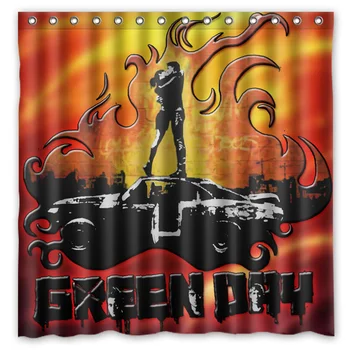 

180X180CM free shipping Green Day Background shower curtain polyester bath curtain creative curtains