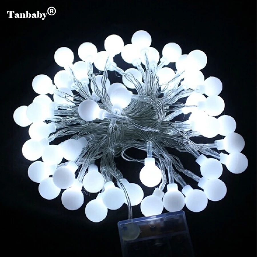 

Tanbaby 5M 50LEDs Battery Powered Led Ball string Fairy Lights Lamps for Patio Garden Camping Christmas Holiday Party Wedding