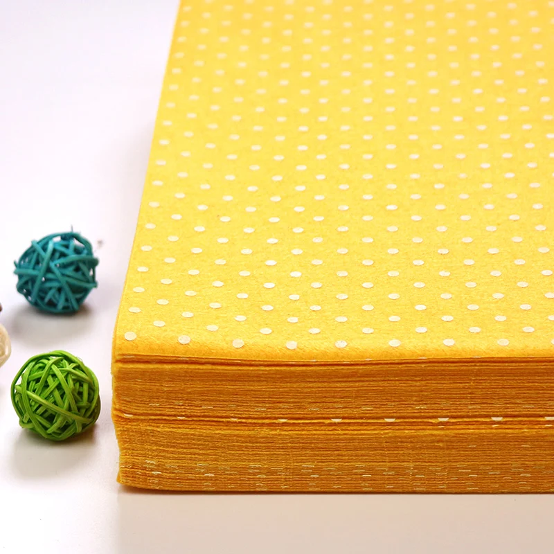 

Dot Pattern Polyester Yellow Printed Felt Fabric 30*30CM For Patchwork DIY Craft Sewing Home Decoration 10Pcs/lot