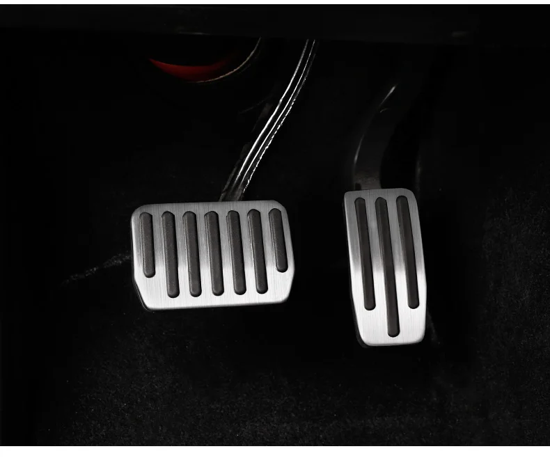 Stainless Steel Car Footrest Pedal Plate Cover Trim For Tesla Model 3 Accelerator Brake Footrest Pedal Cover 3pcs/set