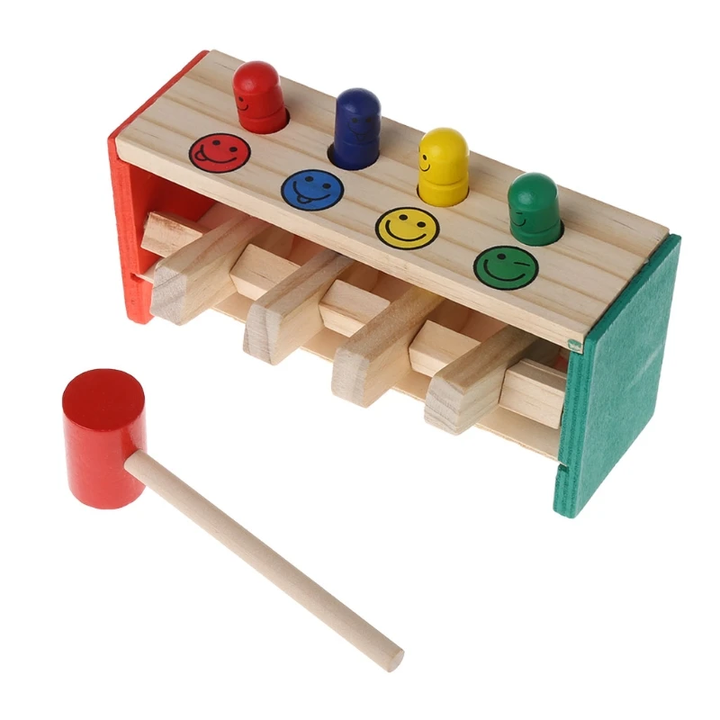 

Baby Wooden Musical Toy Hammer Educational Color Identification Toy For Children