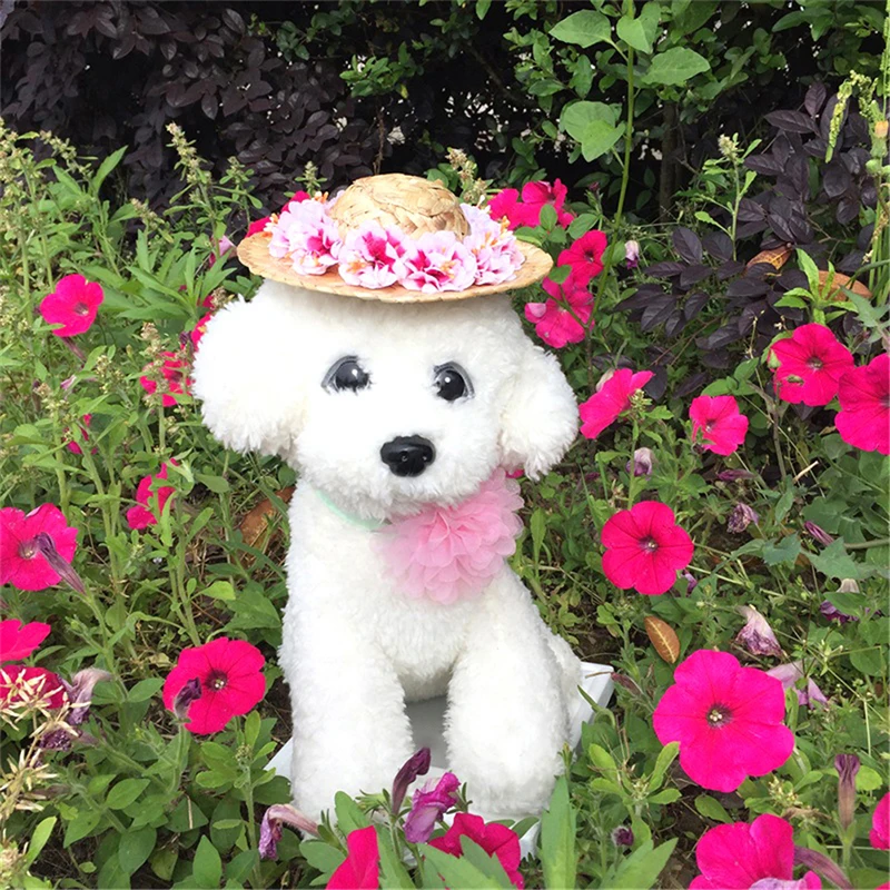 Летняя соломенная шляпа от солнца для собак, уличная пляжная шляпа для домашних животных, шляпы сомбреро в гавайском стиле для маленьких собак, кошек, чихуахуа, йоркширских йоркширов, аксессуары