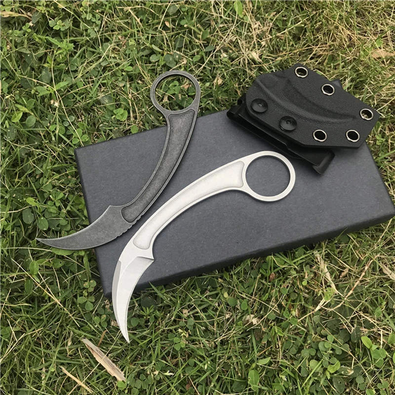 Дропшиппинг камень промытый фиксированным лезвием Karambit нож 440C стальной коготь нож для выживания Мини Портативный походные ножи с K ножнами