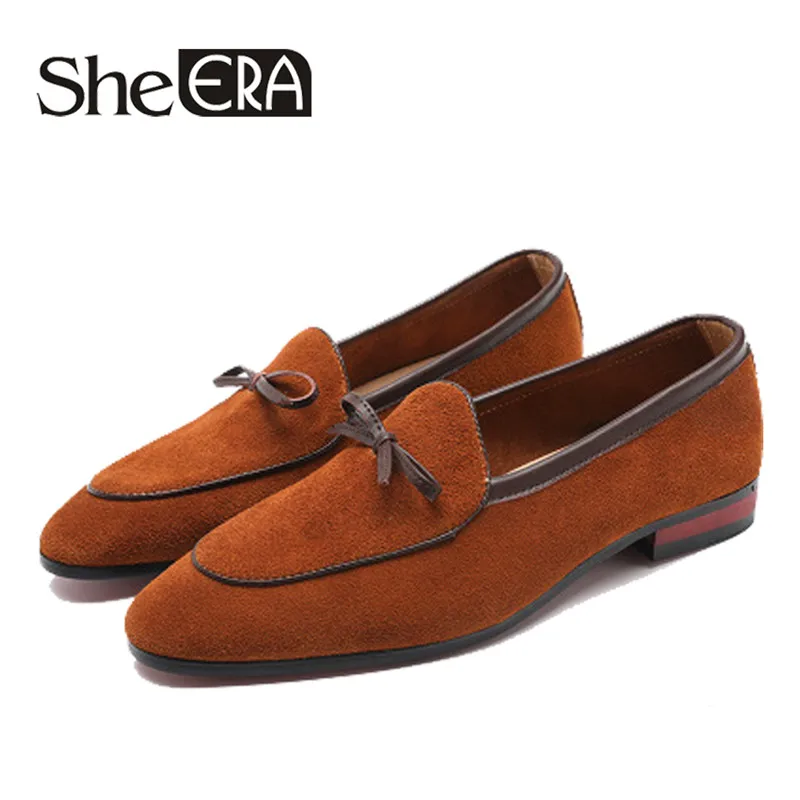

2019 N Gentlemen Bowknot Wedding Dress Male Flats Casual Slip on Shoes Black Patent Leather Red Suede Loafers Men Formal Shoes