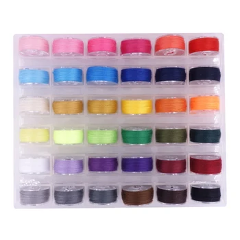 

36Pcs Colorful Sewing Thread Home Sewing Machine Bobbin Thread Transparent Hollow Bobbin Thread Spool Storage Case sewing tools