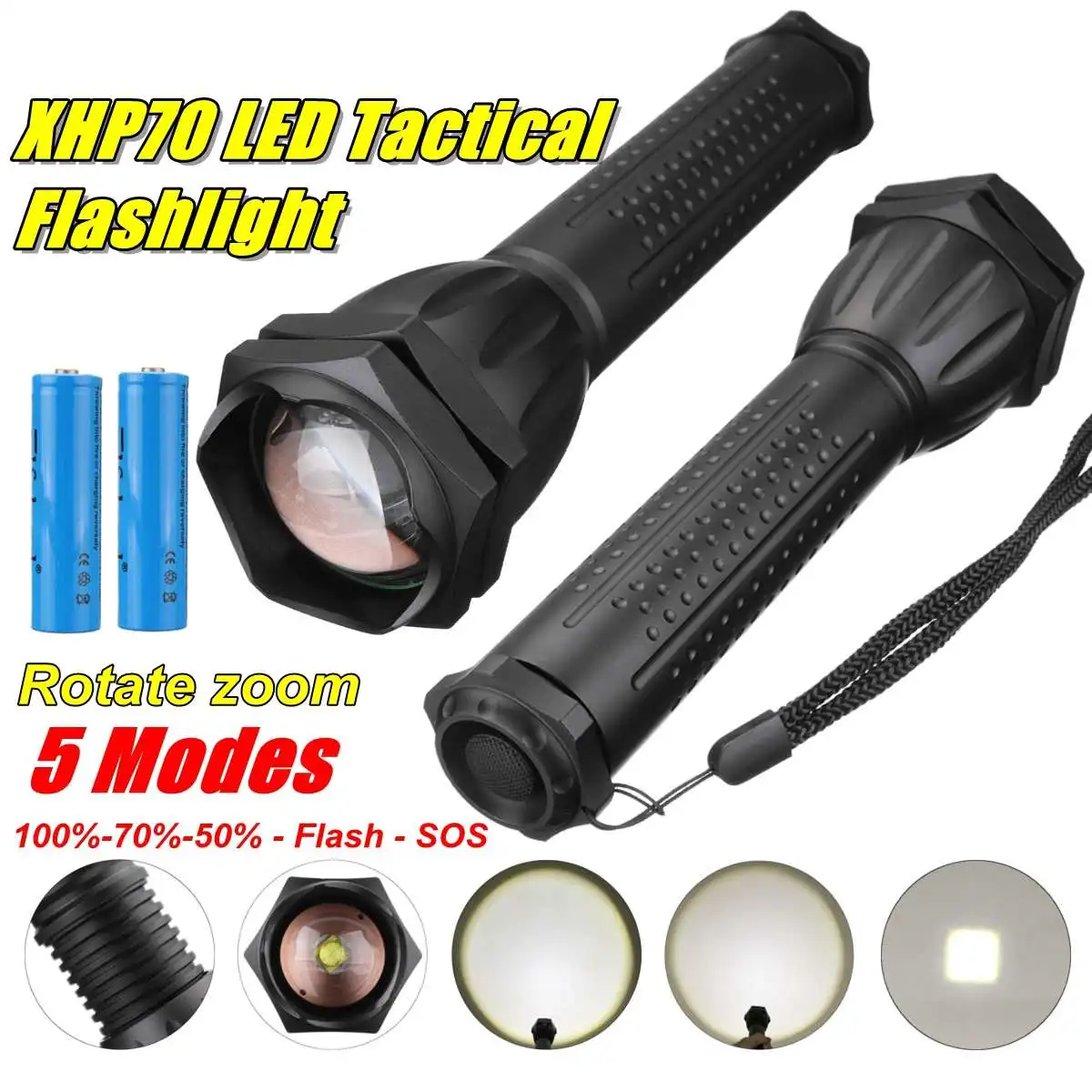 

Work Lamp 120000lm Smuxi Portable T6 COB LED flashlight Magnetic Worklight 5 modes Rechargeable waterproof use 18650