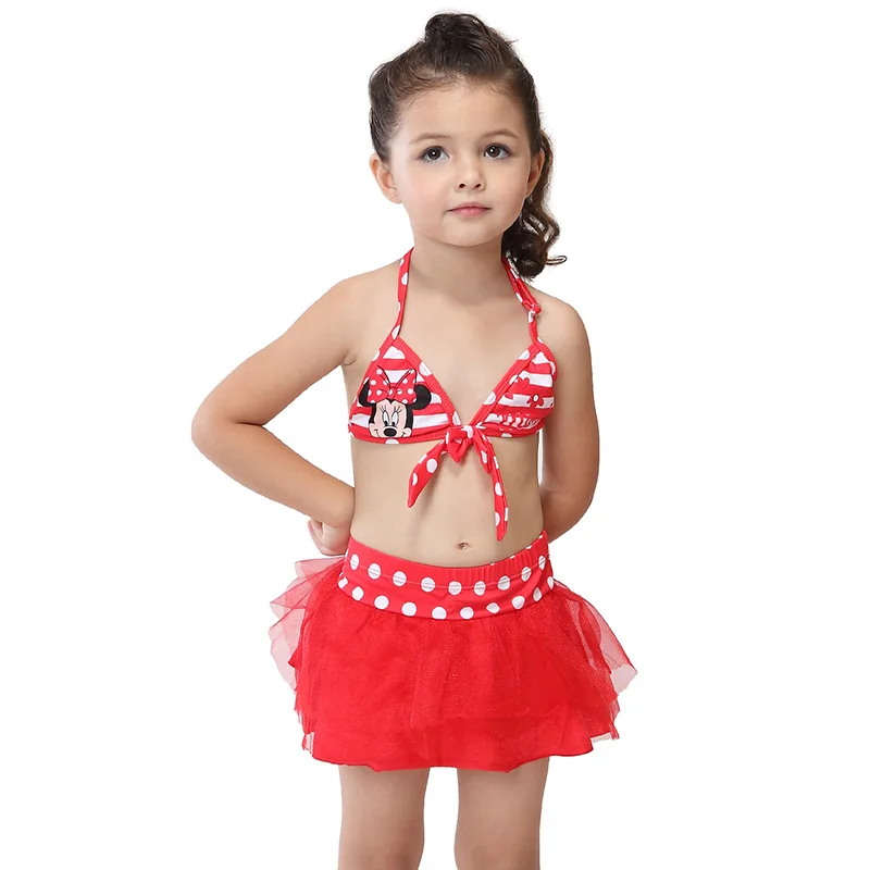 

2017 Cartoon Character Teenage Girl Dot Bikini Swimsuit Cute Swimwear Women Bikini Set