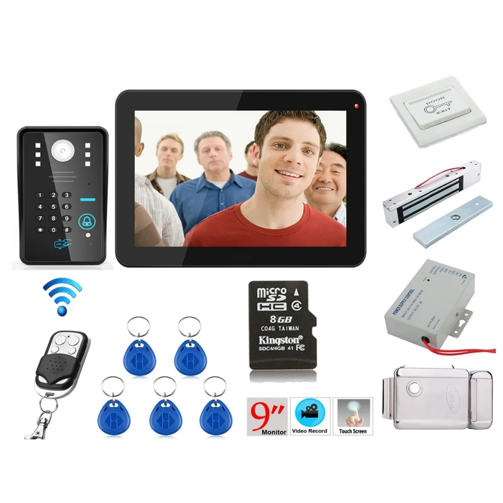 

Home Security 9 inch 900TVL RFID Password Recording Video Door Phone Intercom Rainproof Night Vision with Wireless Remote Contro