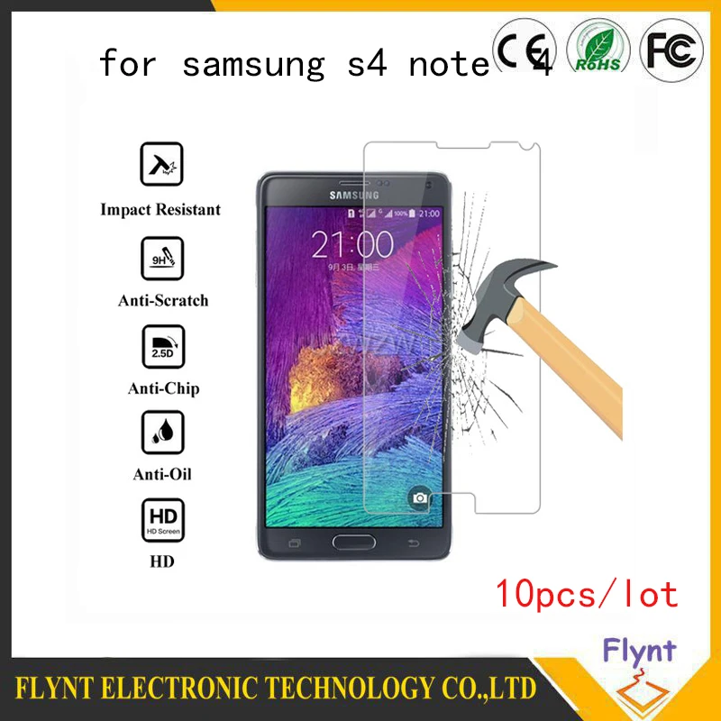 

500pcs a lot Tempered Glass for Samsung Galaxy note 3 Note 4 note5 S4 S6 Cover Protective Film Screen Protector case Note 4 G