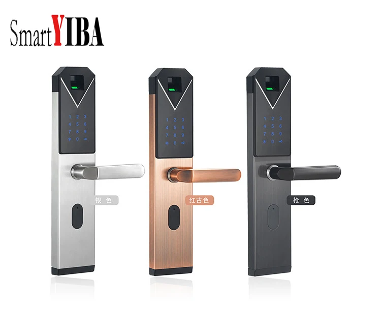 

SmartYIBA Smart Door Lock Intelligent Biometric Fingerprint Lock Keyless Fingerprint+Password+RFID Card+Key Unlocking Door 4 Way