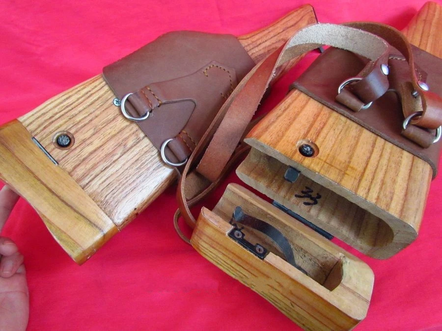 WWII GERMAN MAUSER C96 TYPE BROOMHANDLE HOLSTER-MILITARY COLLECTION military holster