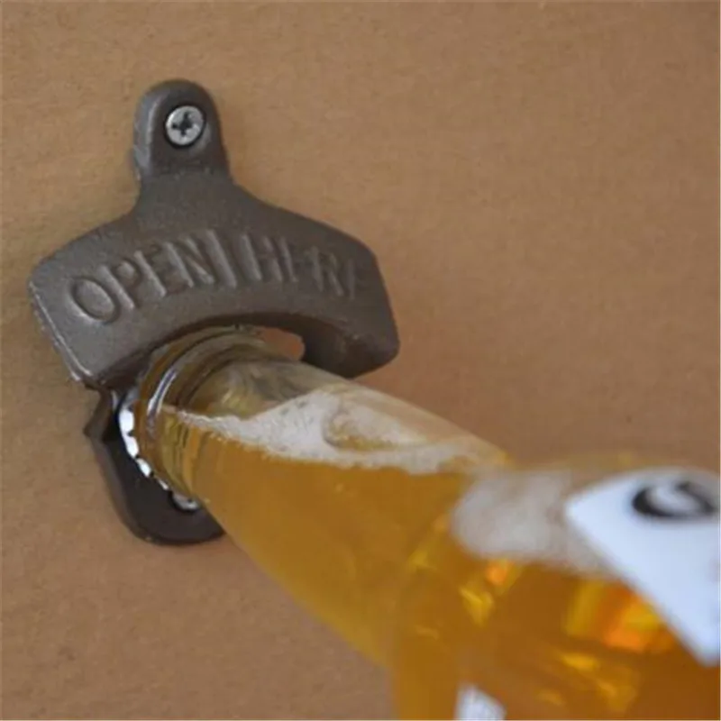 Classic Retro Iron Metal Wall Mounted Bottle Opener Soda Bottle Opener Bar Versatile Toolin