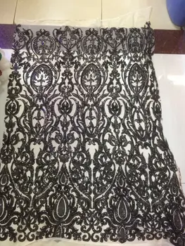

Latest sequins embroidery guipure African lace fabric LJY-102912 cheap price french net lace fabric