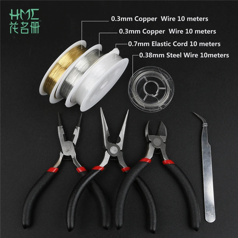 Alat Perhiasan Bahan Set 3 Tang Pinset 4 Coil Untuk Membuat Gelang Kalung Anting Anting Aksesoris Perhiasan Alat Manik Manik Diy Tools Beading Set For Making Jewelryearring Making Set Aliexpress