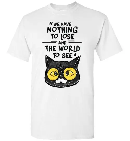 Travo the Traveling Cat We Have The World to See Motivational Men's T-shirt |