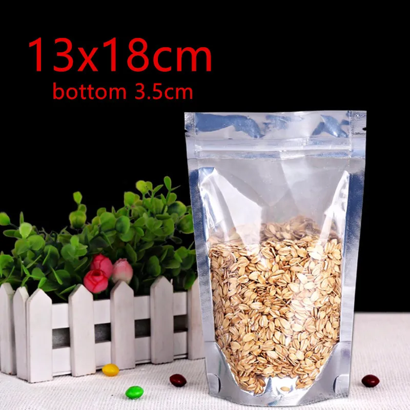 Perfect 13*18cm 2000pcs Reusable Stand up Translucent Aluminium foil Bag Zip Lock Grip seal 2