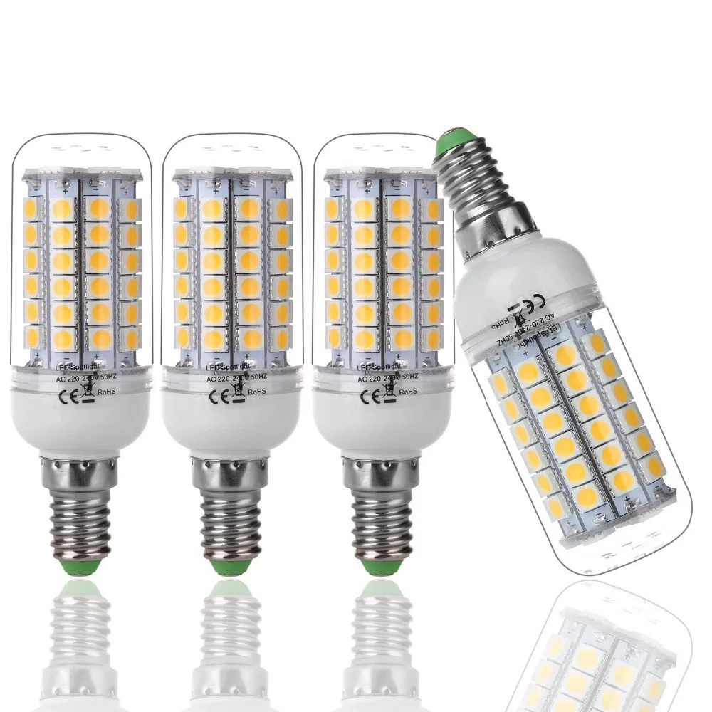 

E14 6 Вт 69 SMD 5050 LED blanc 1000LM 3500K-7500K ампульная лампа бесплатная доставка лампа-Кукуруза Светильник Wram белый холодный белый